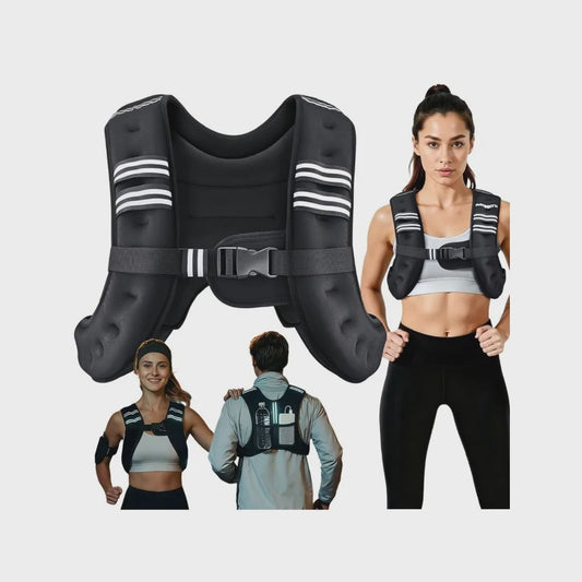 Verzwaarde Vest 5.4kg (12 Lbs) - Verstelbaar & Ademend voor Fitness, Yoga, Jogging