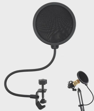 Dubbellaags Microfoon Pop Filter met Flexibele Zwanenhals voor Studio Opnames