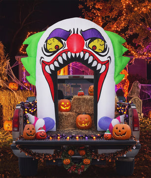 Opblaasbare Halloween Clown Poort 180cm met LED Verlichting - Tuindecoratie