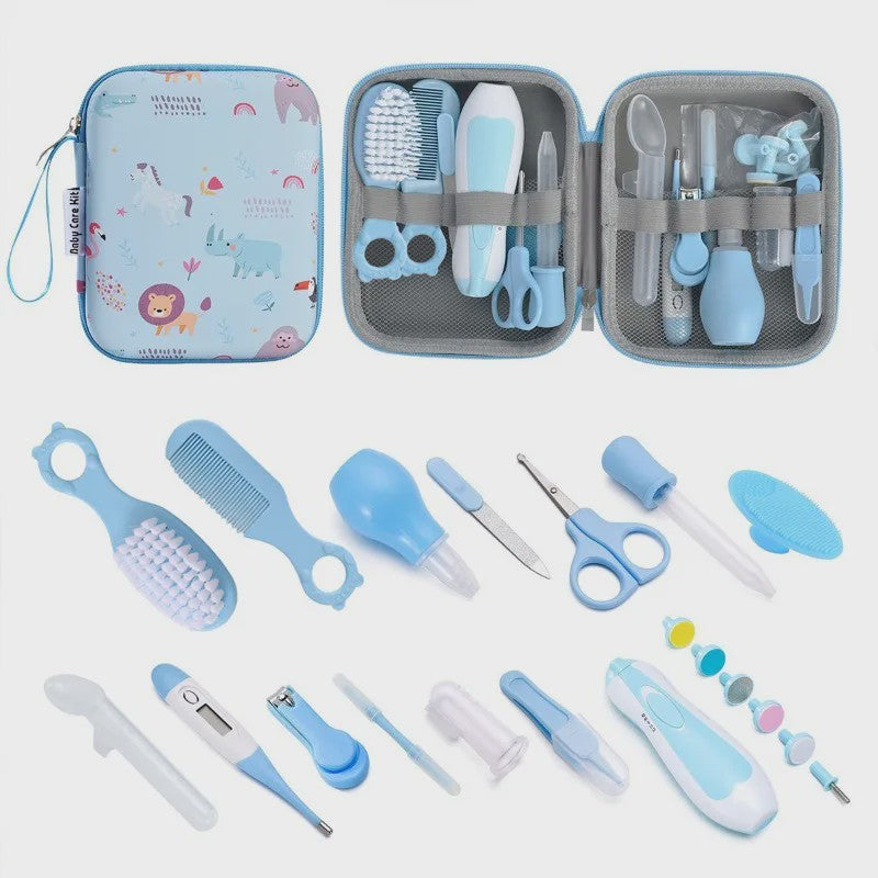 Baby Verzorgingsset 20 Delig met Nagelknipper, Borstel, Kam en Opbergtas