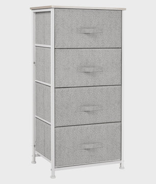 HOMCOM Ladekast met 4 Stoffen Laden en Metalen Frame - 45x30x92 cm