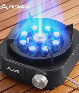 BISINNA Draagbare Camping Gasbrander 10000W - Krachtige Vlam voor Buiten Koken & Barbecue