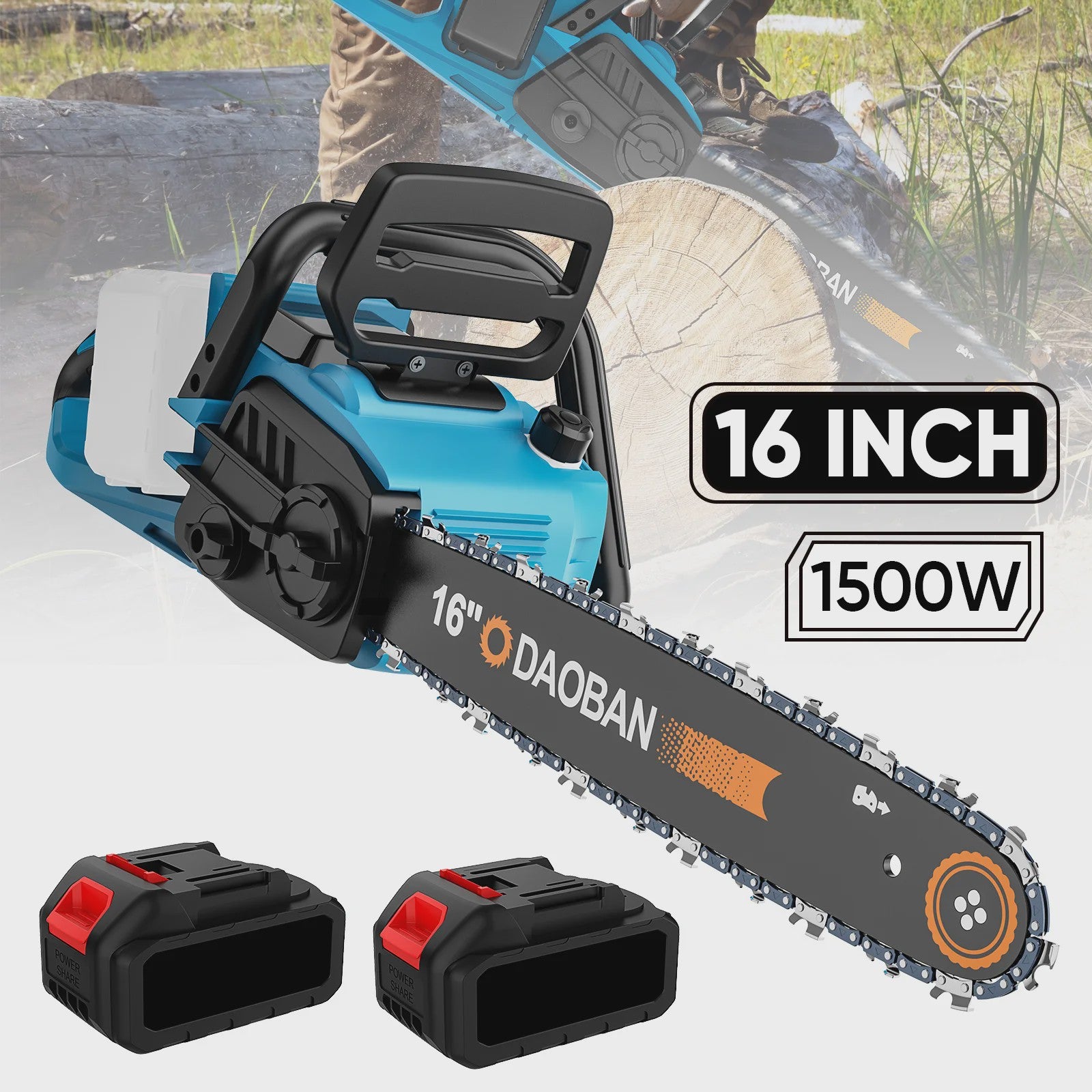 16-Inch Accu Kettingzaag - Borstelloze Krachtpatser voor Snoeien & Houtbewerking