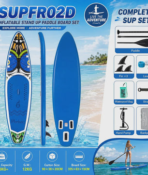 Opblaasbaar Stand Up Paddle Board (SUP) 335cm - Compleet met Peddel & Accessoires