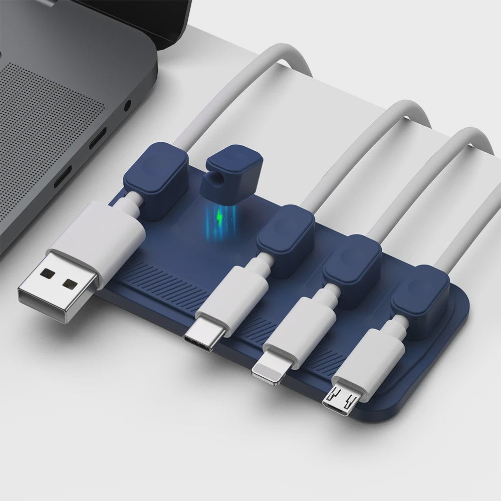 Magnetische Kabelhouder Bureau - 5 Clips voor Orde in USB & Lightning Kabels