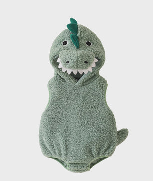 Schattig Baby Dino Kostuum Romper met Muts - 0-18 Maanden