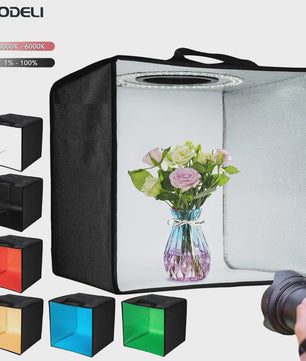 30cm Fotostudio Lightbox Kit met 120 LED's en 6 Achtergronden - Verstelbare Helderheid