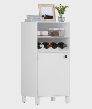Witte Keukenkast met Wijnrek en Verstelbare Planken - 48x108x40cm