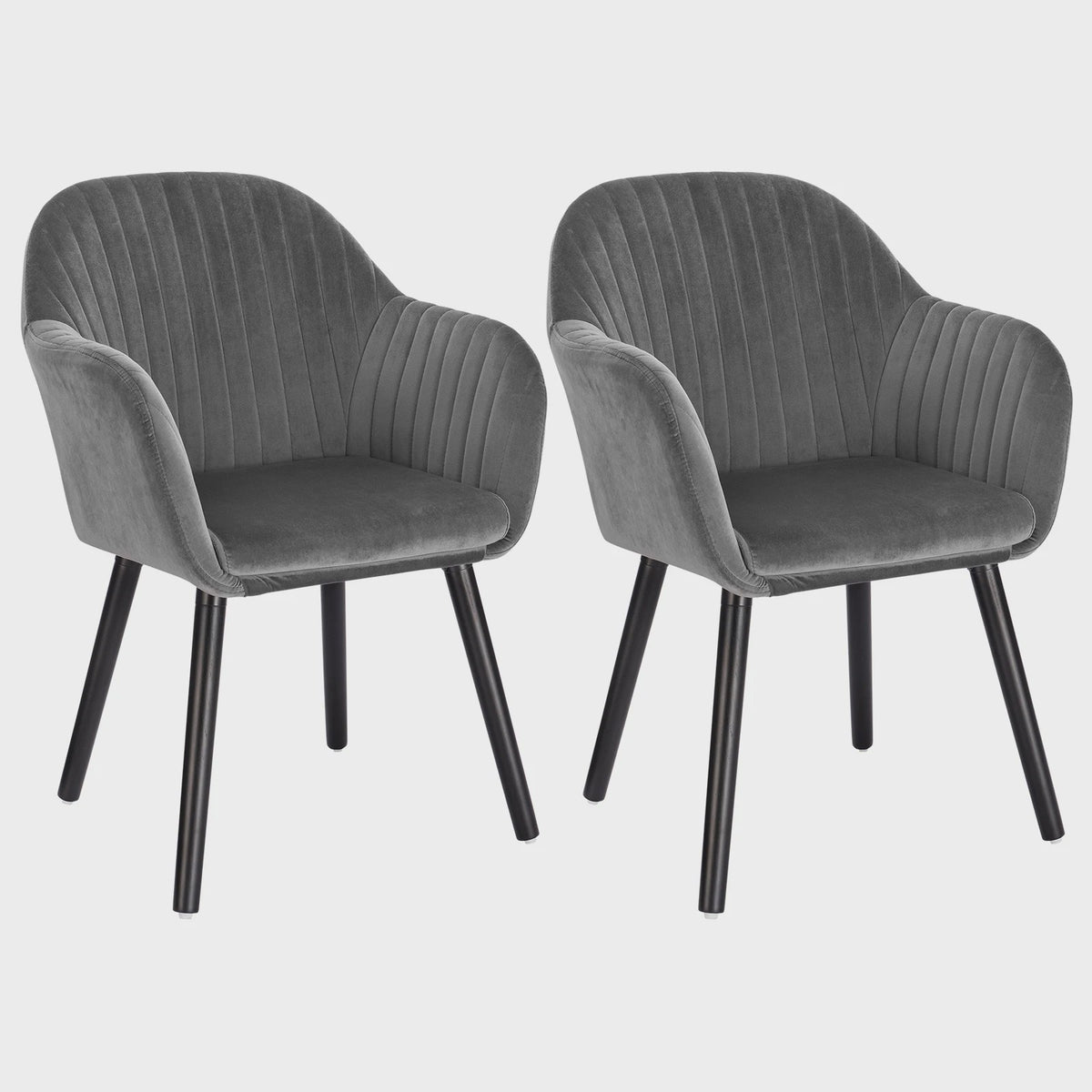 Set van 2 fluwelen eetkamerstoelen met armleuningen en rugleuning - Stijlvol en comfortabel
