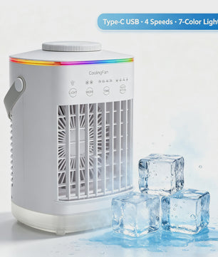 Draagbare Mini Air Cooler met Verneveling en LED Nachtlampje