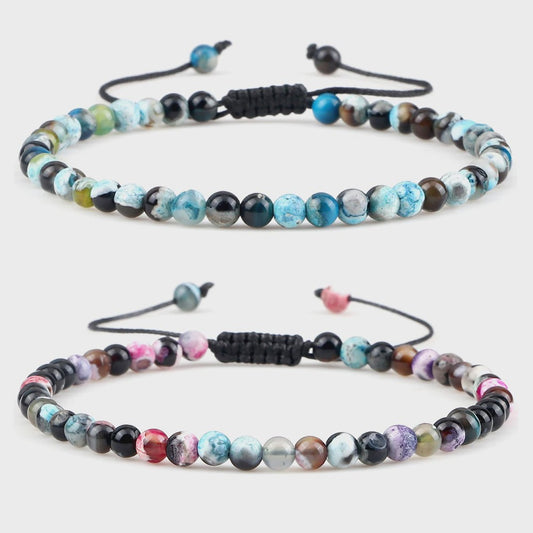 Natuurlijke 4mm Kralen Armbanden - Agate & Onyx - Yoga, Gebed & Stijlvol