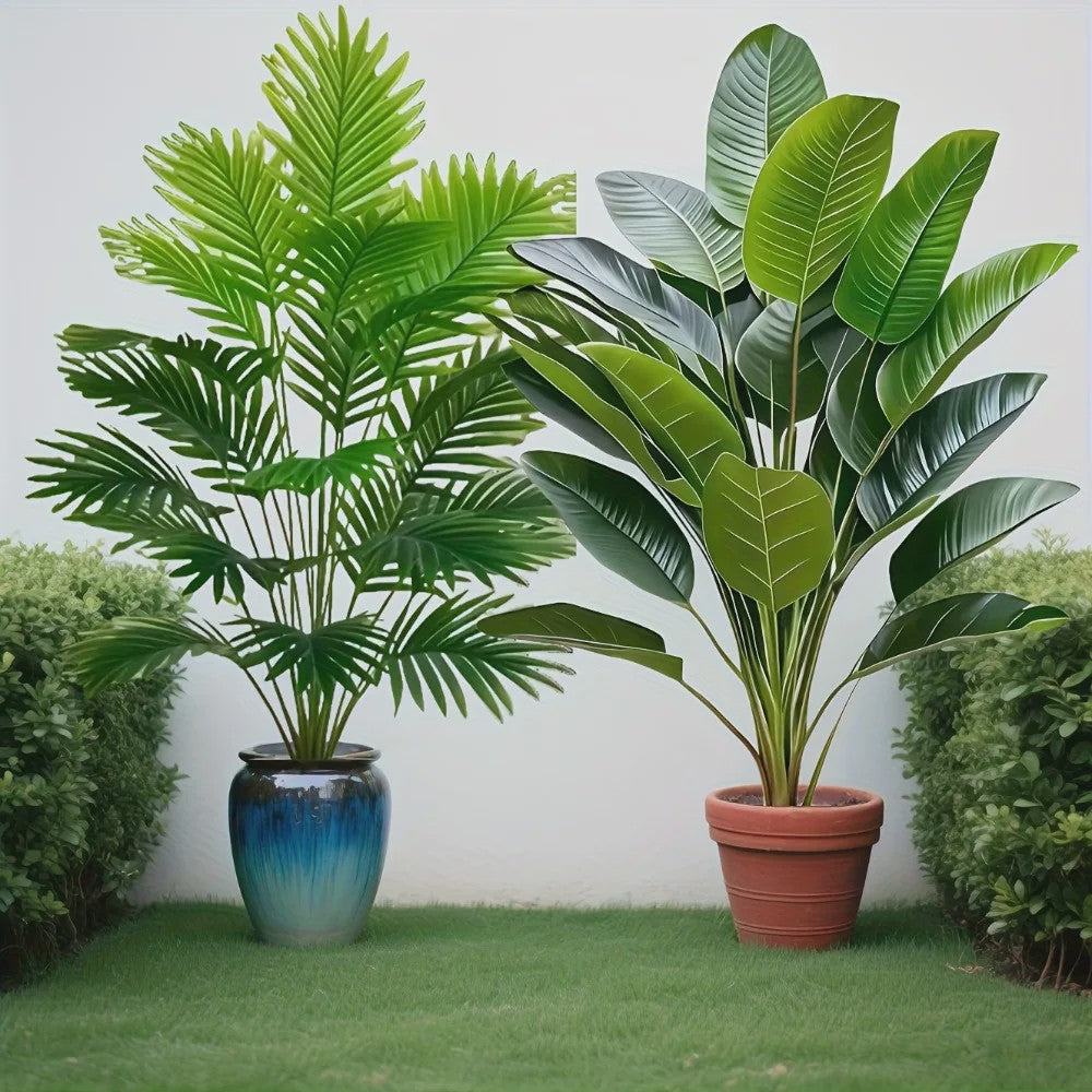 Set van 2 Luxe Kunstplanten: Realistische Palm en Bananenboom voor Huis & Hotel