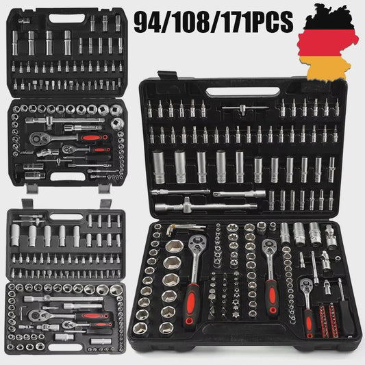 Professionele Ratel Sleutel Set - 1/4", 3/8", 1/2" - Compleet Gereedschap voor Auto Reparatie