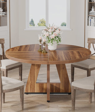 Ronde Eettafel voor 4 Personen - 47 Inch Boerenstijl Keukentafel