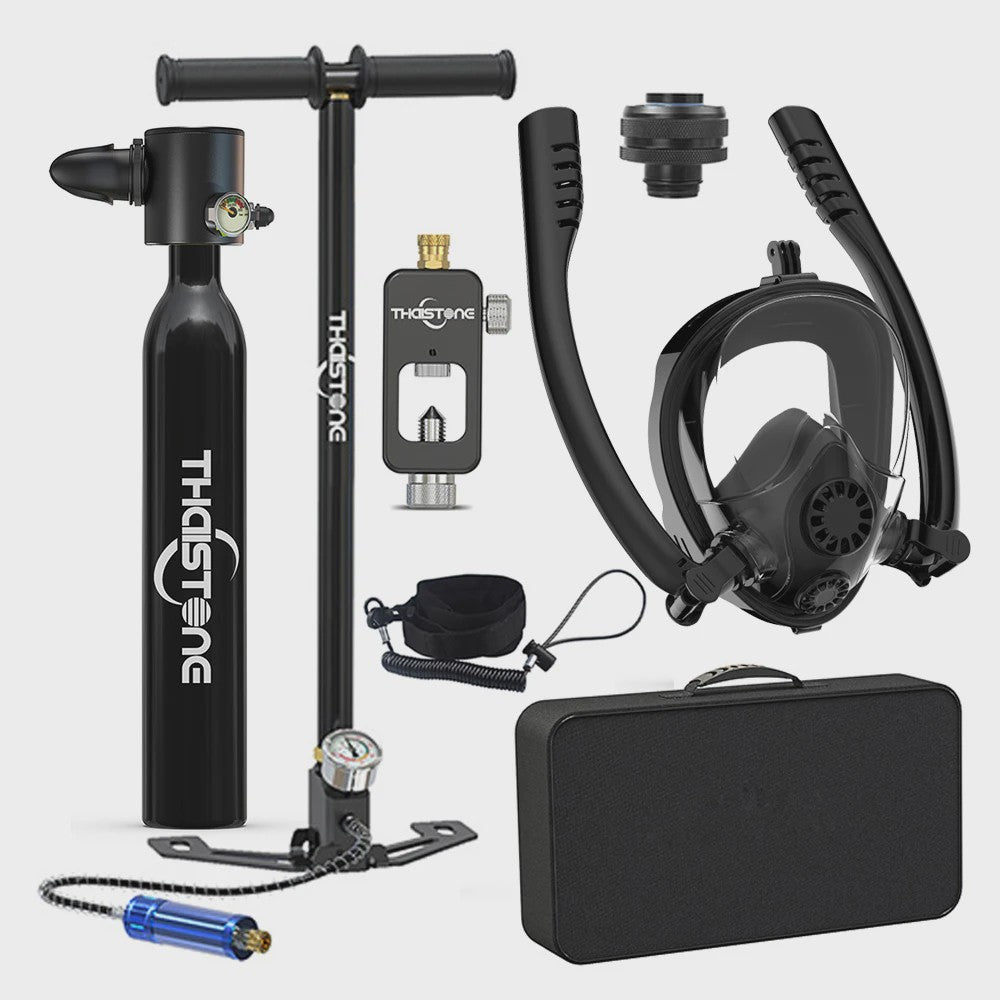 Draagbare Mini Duiktank met Full Face Snorkelmasker - 0.5L