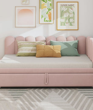 Multifunctionele Velours Sofa Bed met Uitschuifbaar Gastenbed - Ruimtebesparend Design