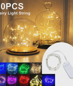 10x LED Koperdraad Lichtjes op Batterijen - Sfeerverlichting voor Feest, Kerst & Decoratie