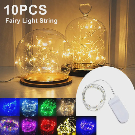 10x LED Koperdraad Lichtjes op Batterijen - Sfeerverlichting voor Feest, Kerst & Decoratie