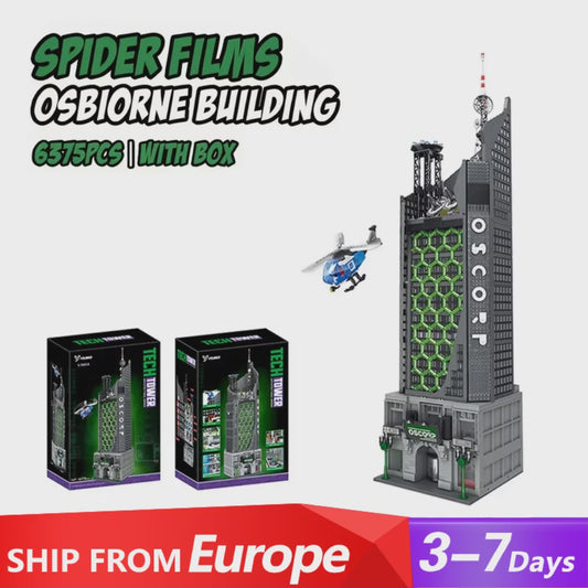 Oscorp Tower Bouwstenen Model Kit met Verlichting - 6375 Delen - Creatief Speelgoed