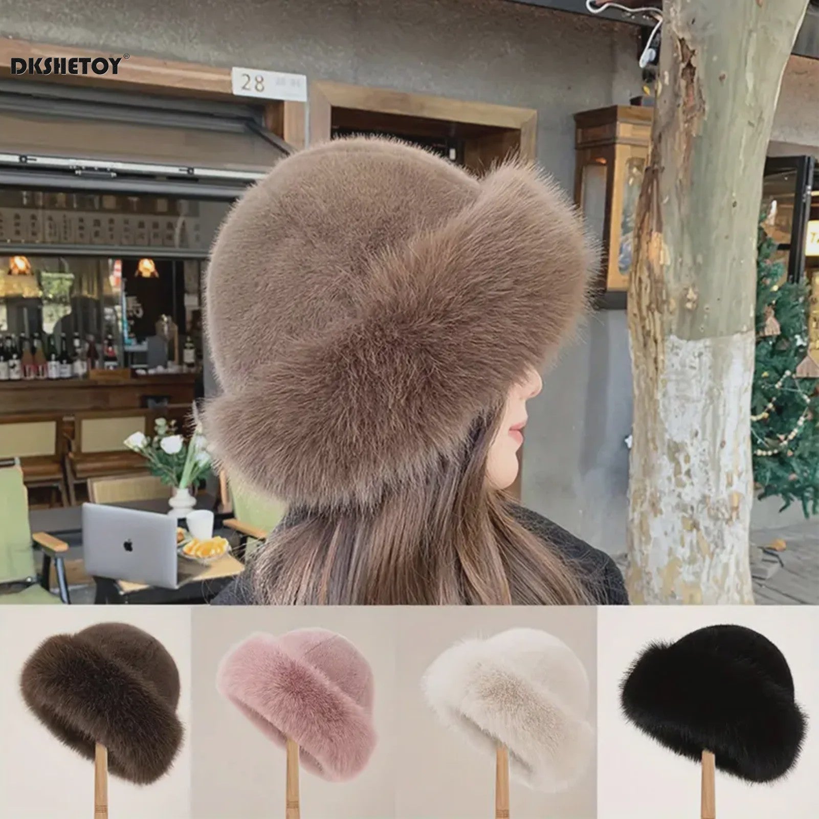 Dikke Pluche Warme Bontmuts voor Dames - Fluffy Winter Muts voor Koude Dagen