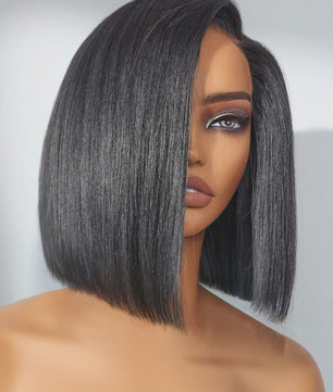 Dames Bob Pruik van Menselijk Haar - 13x4 HD Lace Front, Pre-Plucked, Glueless, met Baby Hair