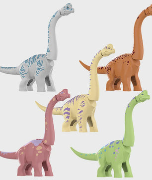 Brachiosaurus Bouwblokken Set - 5 Kleuren Educatief Dinosaurus Speelgoed voor Kinderen