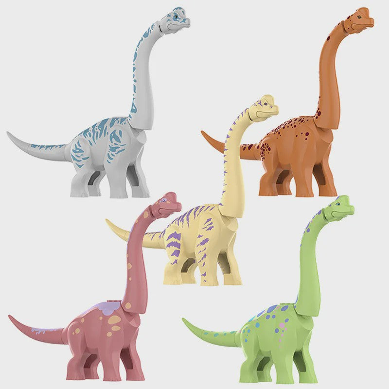 Brachiosaurus Bouwblokken Set - 5 Kleuren Educatief Dinosaurus Speelgoed voor Kinderen