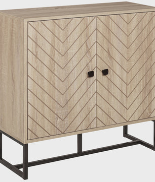 HOMCOM Buffetkast met 2 Deuren en Metalen Poten - Zwart, 80x29.5x80 cm