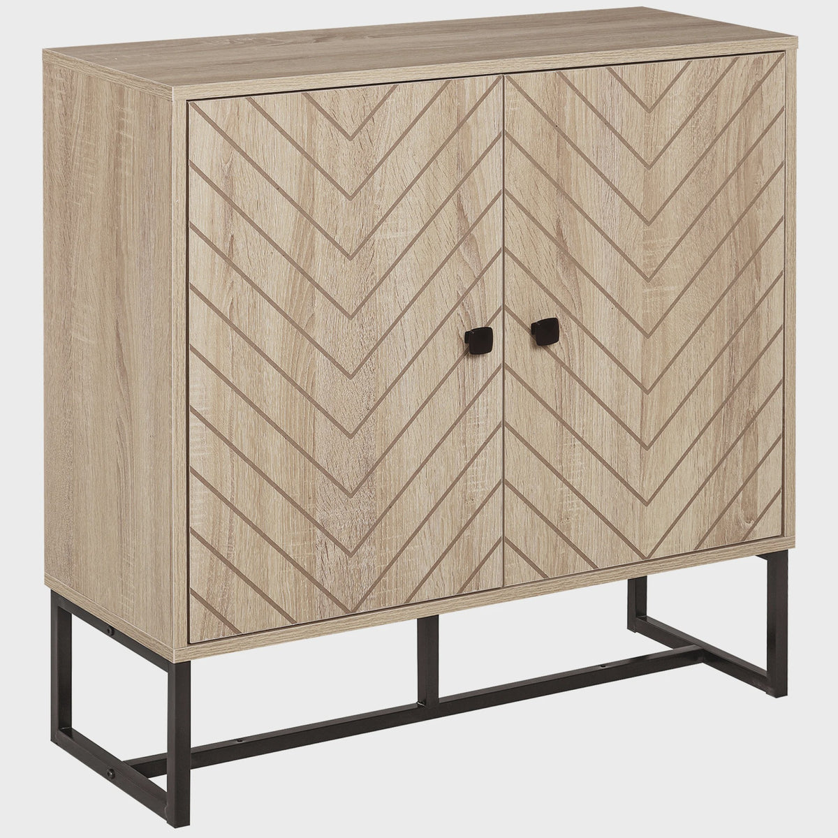 HOMCOM Buffetkast met 2 Deuren en Metalen Poten - Zwart, 80x29.5x80 cm