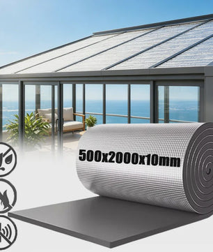 Zelfklevende Aluminium Isolatiemat 500x2000x10mm - Warmte- en Geluidsdemping voor Auto & Meer