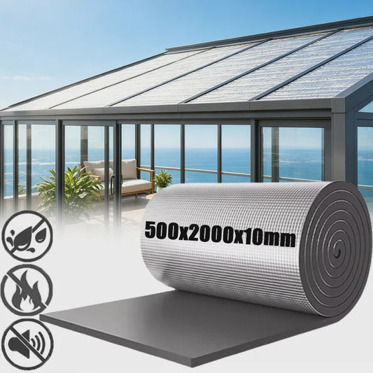 Zelfklevende Aluminium Isolatiemat 500x2000x10mm - Warmte- en Geluidsdemping voor Auto & Meer