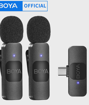BOYA BY-V Professioneel Draadloos Lavalier Mini Microfoon Systeem voor iPhone & Android
