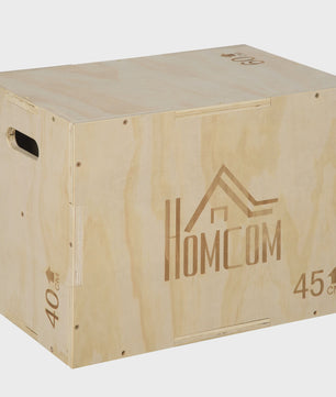HOMCOM Plyobox Trainingsbox - 3 Hoogtes (40/45/60 cm) voor Box Jumps & Krachttraining