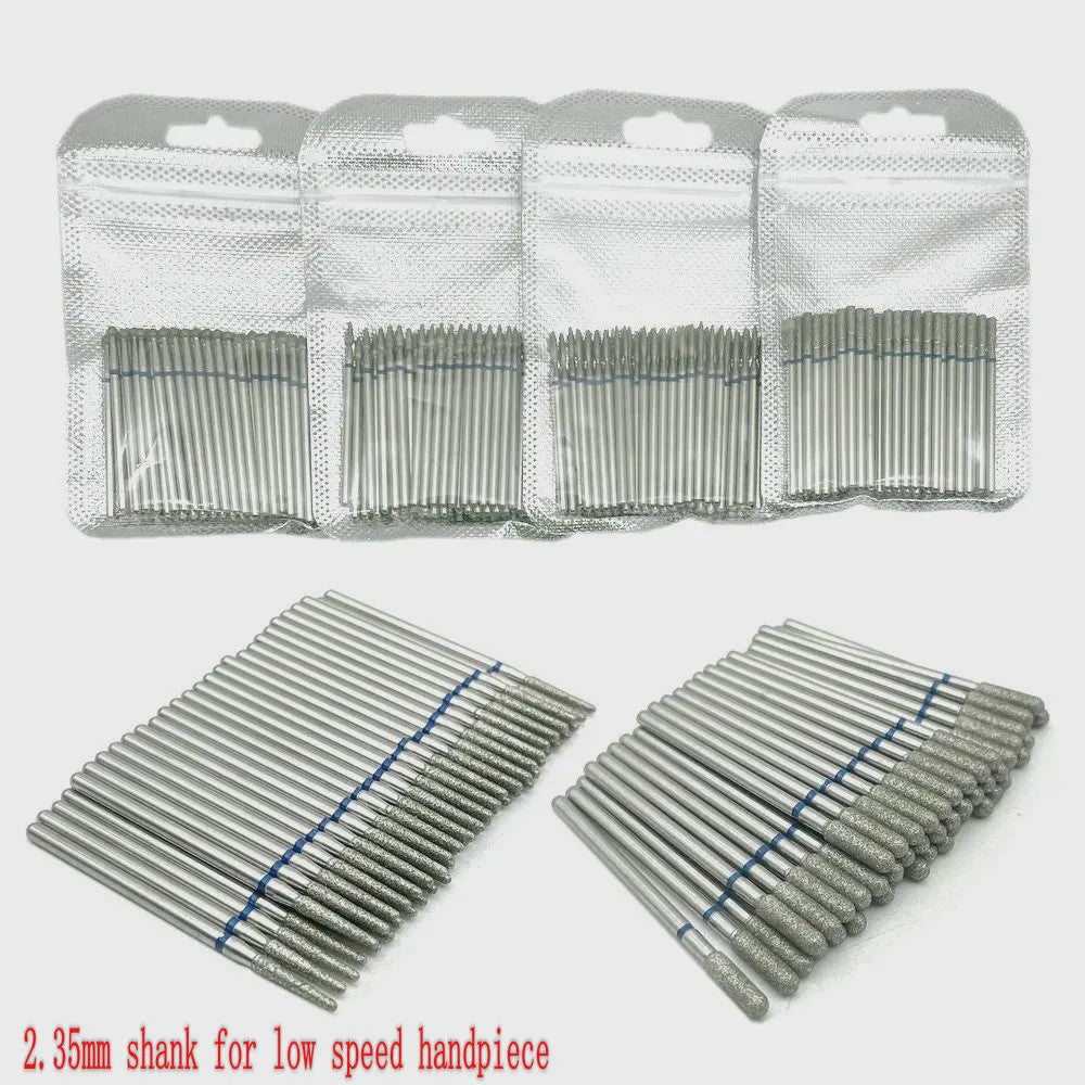 50 Stuks Diamant Freesjes Set - 2.35mm Schacht voor Nagel- en Tandheelkundig Gebruik