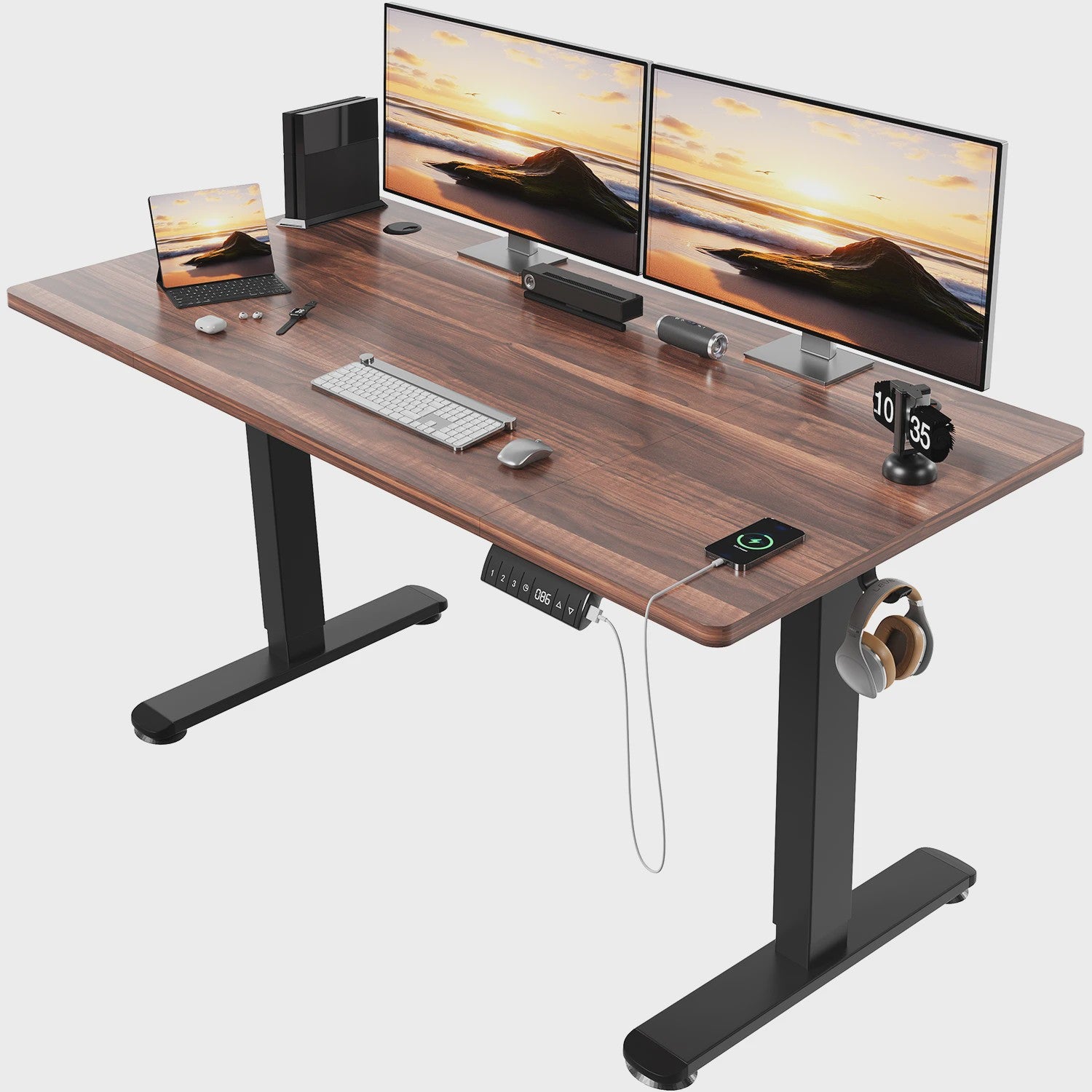 Elektrisch Verstelbaar Bureau 140x70 cm met 3 Geheugenfuncties en USB