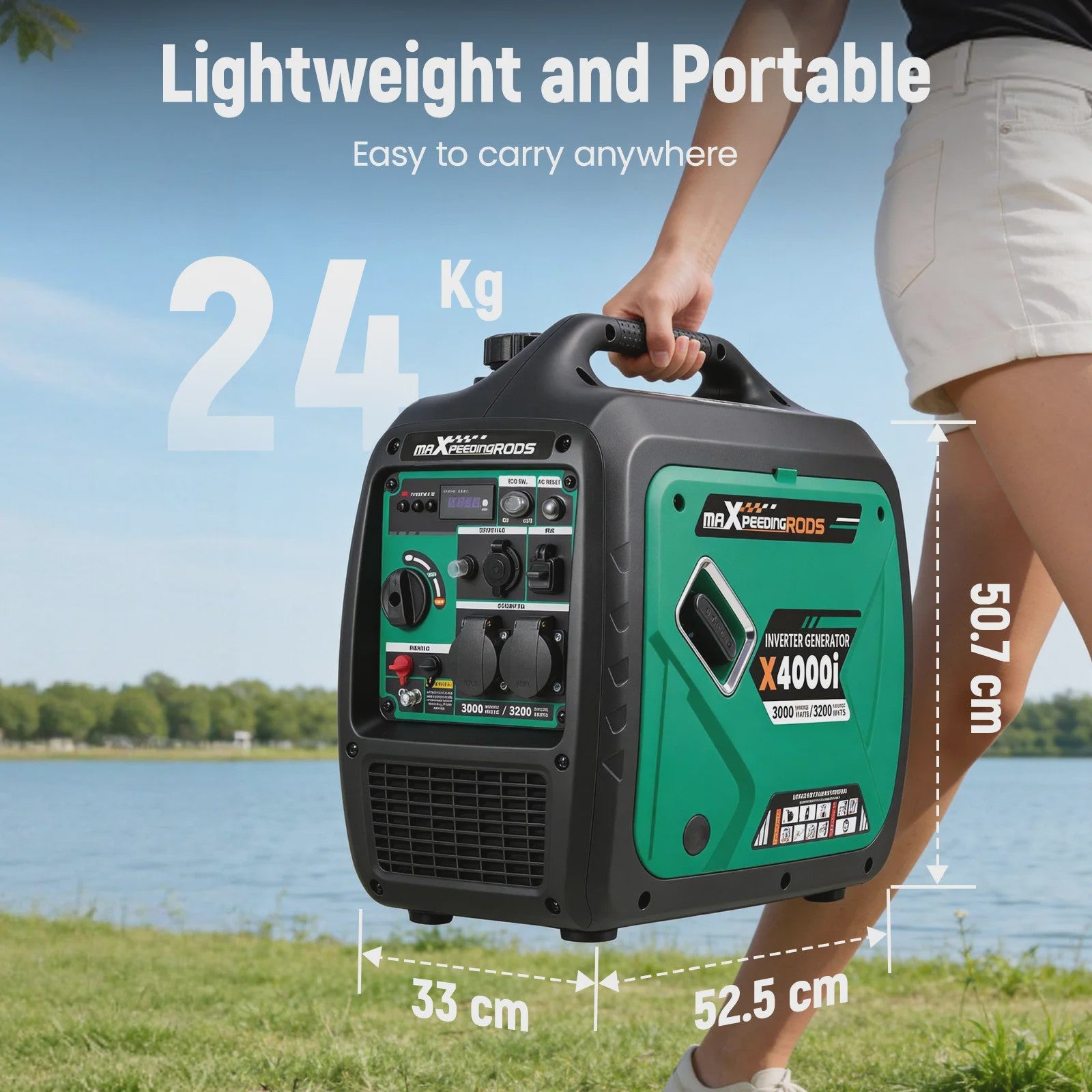 Stille Draagbare Omvormer Generator 3000W - Ideaal voor Camper, Huis & Buiten