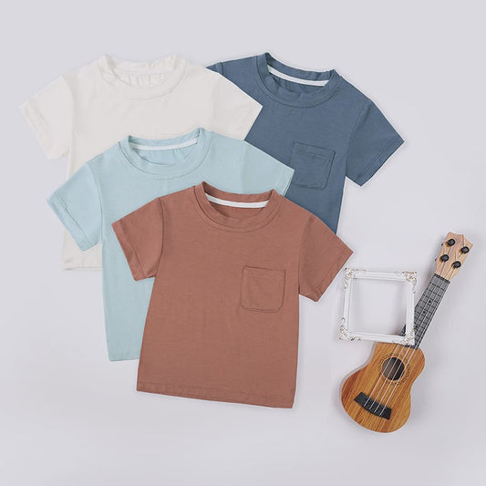 Zomer T-shirt Bamboe Vezel voor Baby Jongens & Meisjes - Kortmouw, Ronde Hals