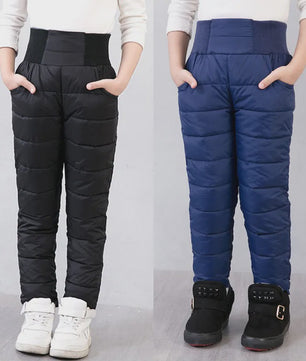 Warme Kinder Ski Broek - Waterdicht & Katoen Gevuld - Hoge Taille
