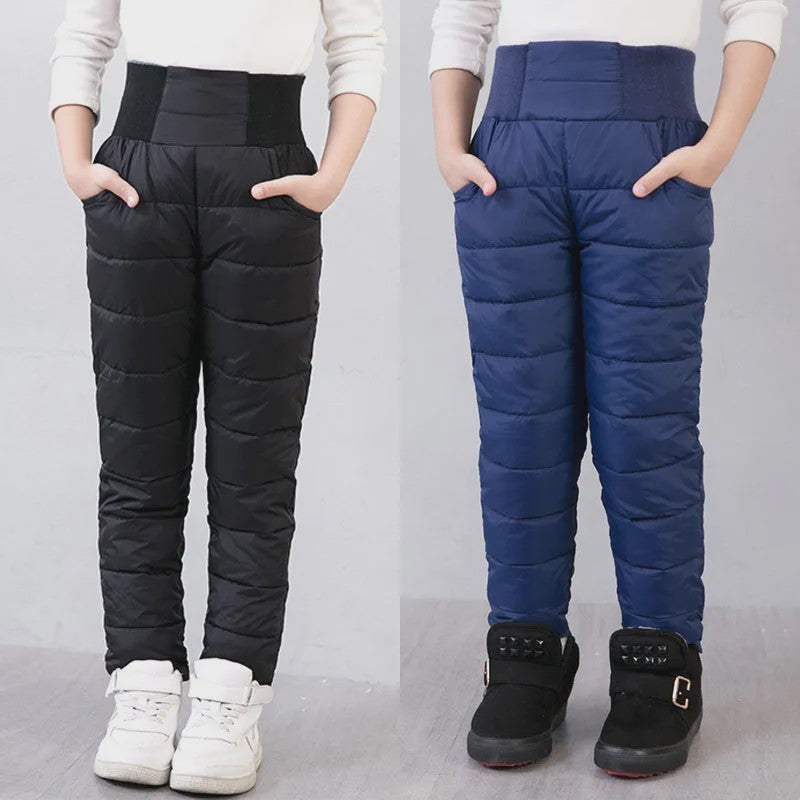 Warme Kinder Ski Broek - Waterdicht & Katoen Gevuld - Hoge Taille