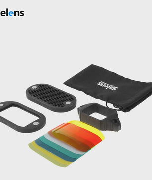 Selens Magnetische Flitser Grid Kit met Kleurenfilters en Diffuser - Professionele Lichtmodificatie
