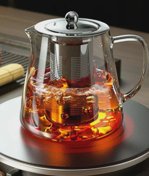 Glazen Theepot met RVS Infuser - Hittebestendig & Stijlvol