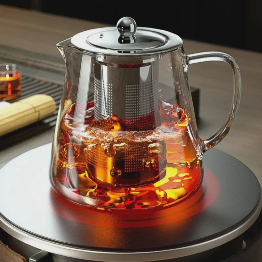 Glazen Theepot met RVS Infuser - Hittebestendig & Stijlvol