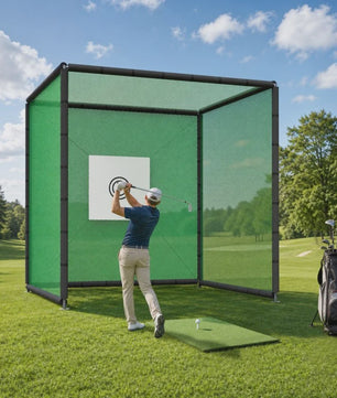 Golf Oefennet 300x300x300 cm met Mat, Balstand en Stalen Frame