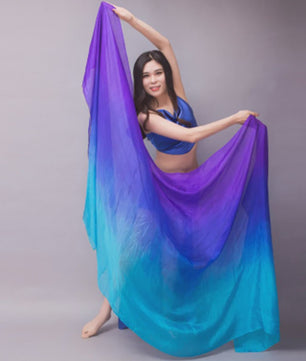 Zijden Sjaal voor Buikdans - Gegradueerde Kleuren & Maten (200-270cm)