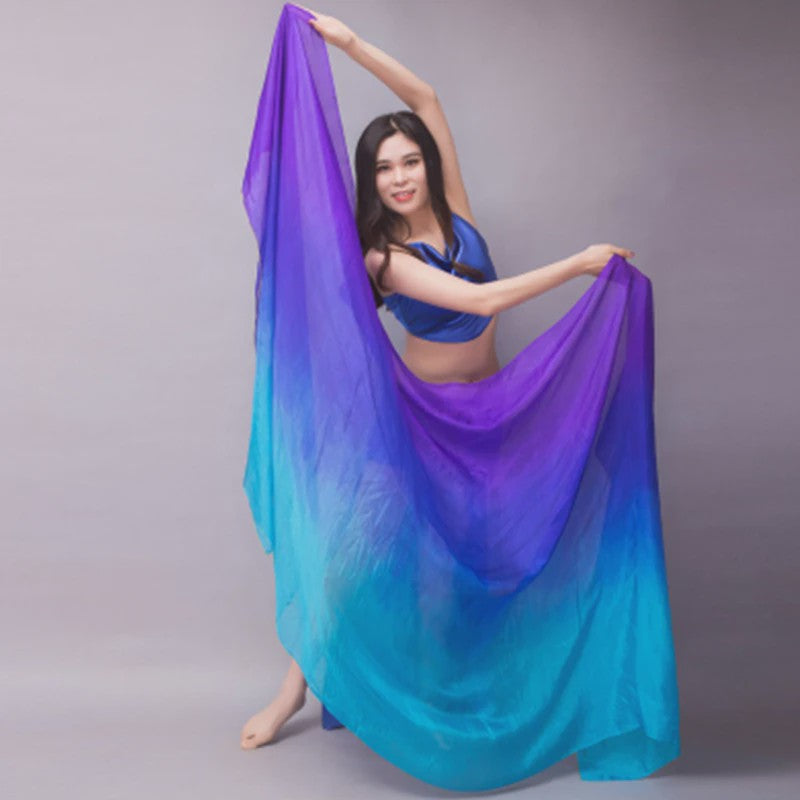 Zijden Sjaal voor Buikdans - Gegradueerde Kleuren & Maten (200-270cm)