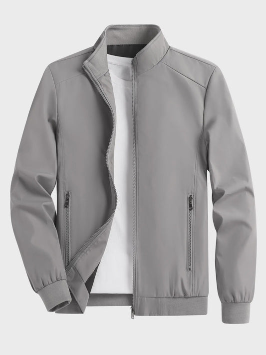 Heren Casual Bomberjack Lente/Herfst - Dunne, Effen Kleur Jas met Opstaande Kraag