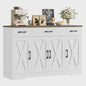 Stijlvol Dressoir 140cm met 4 Barn Doors en 3 Lades - Opbergkast voor Woonkamer of Keuken