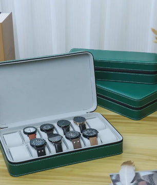 Stijlvolle Draagbare Horloge Opbergdoos met Rits - Keuze uit 6, 10 of 12 Vakken