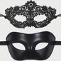 Set van 2 Elegante Zwarte Kant Maskerade Maskers voor Koppels - Venetiaans, Mardi Gras, Halloween