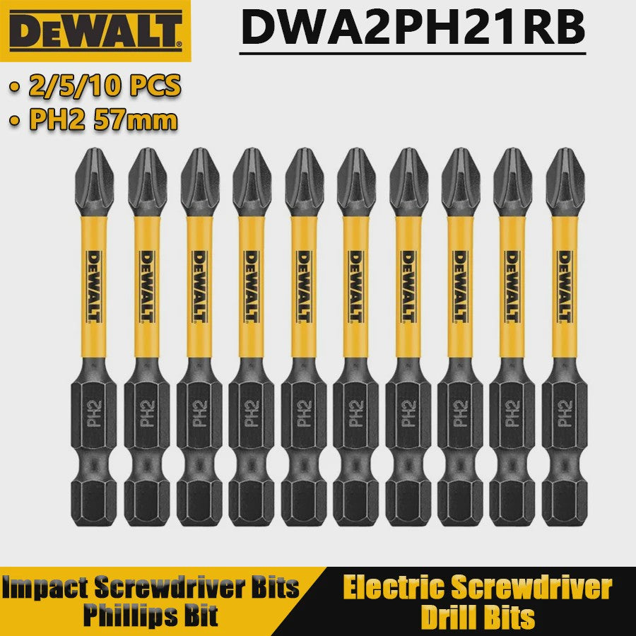 DEWALT PH2 57mm Impact Schroefbits - Set van 2, 5 of 10 stuks